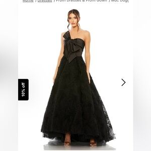 Mac Duggal Black Strapless Dress